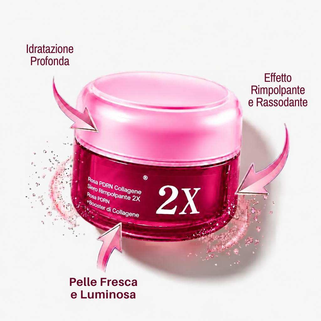Siero Rimpolpante 2X al PDRN Vegetale di Rosa e Collagene: per una Pelle dall'Aspetto Pieno e Luminoso