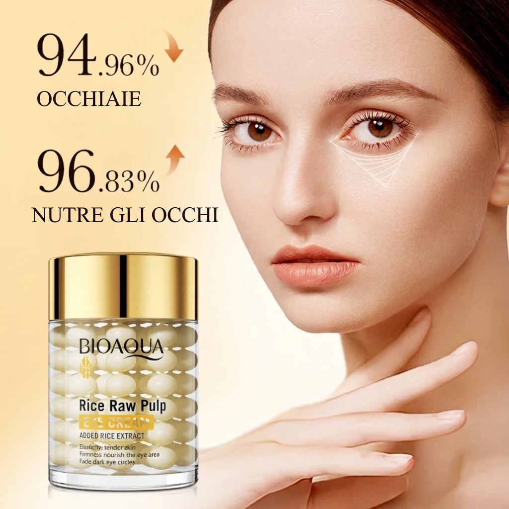 Crema contorno occhi in capsule di riso / Sguardo Luminoso e Nutrito: Il Potere Rigenerante dell'Estratto di Riso