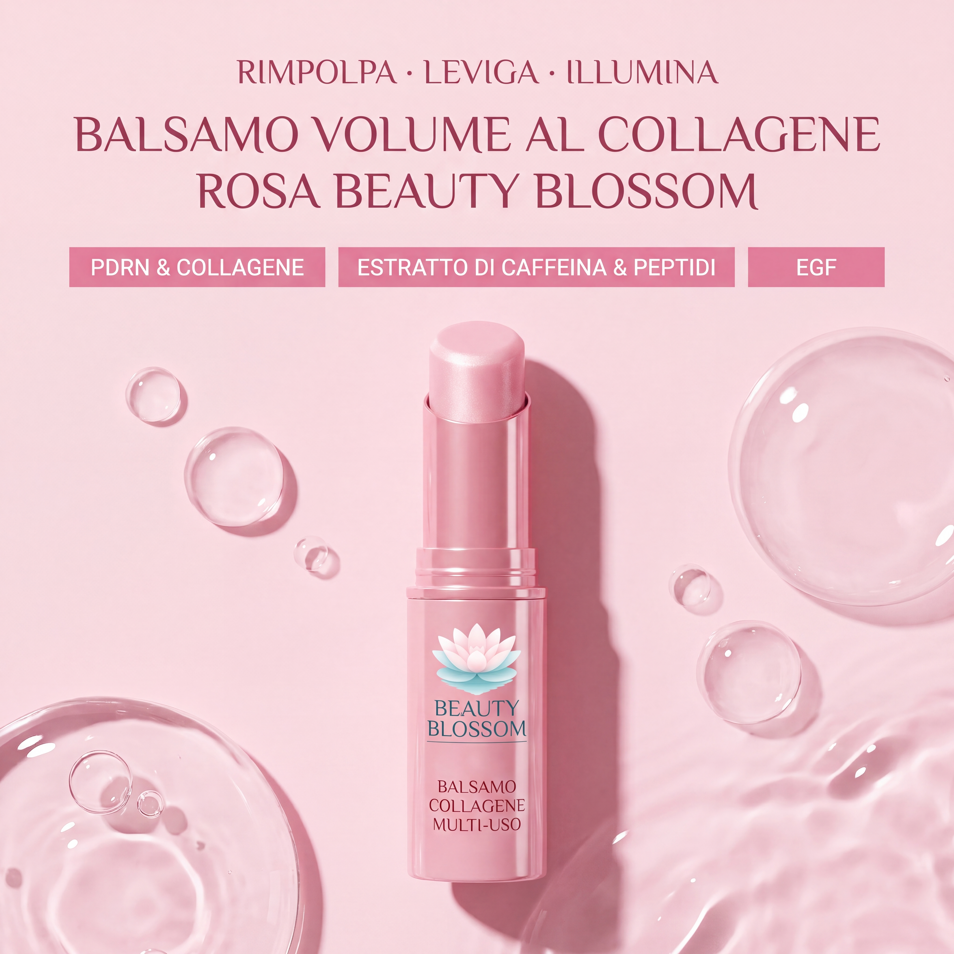 Stick Balsamo multi-uso al PDRN Collagene Rosa