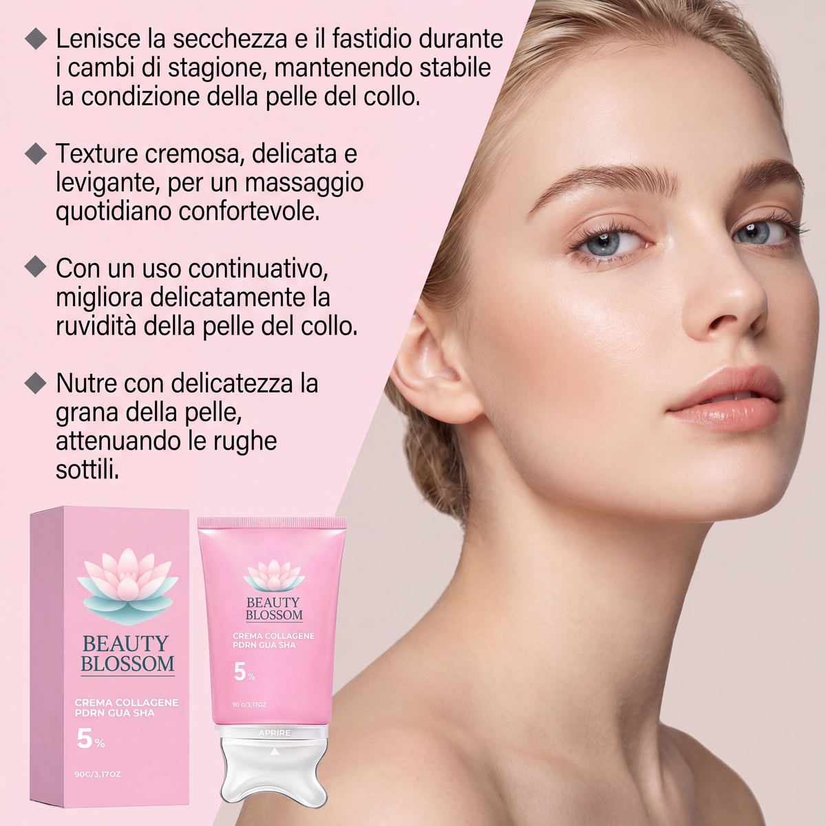 Crema Antirughe con Collagene PDRN e Gua Sha Integrato