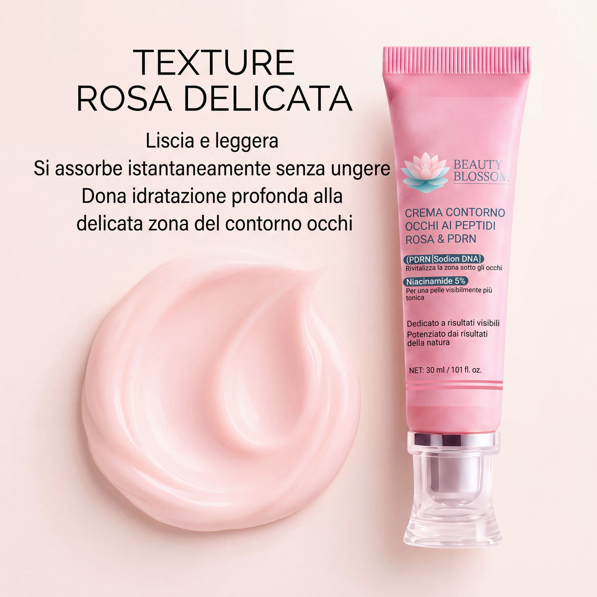 Crema Occhi ai Peptidi Rosa & PDRN