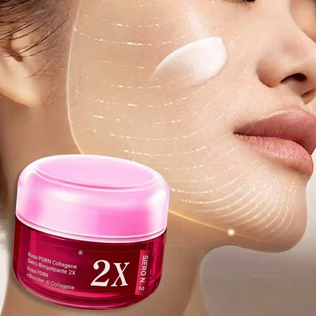 Siero Rimpolpante 2X al PDRN Vegetale di Rosa e Collagene: per una Pelle dall'Aspetto Pieno e Luminoso